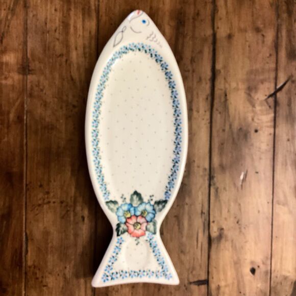 Polish Pottery & Boleslawiec Tyrcz Stoneware Fish Shaped Platter - Picture 1 of 8